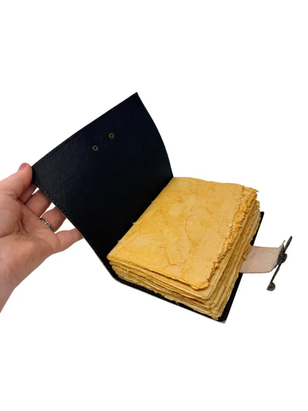 Tree of Life Goddess Leather Journal‎ Lock Clasp Handmade Deckle Paper
